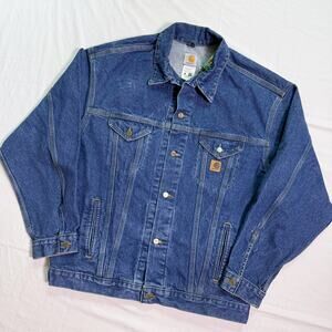 Vintage Carhartt J12 DST Denim Trucker Jacket - XL
